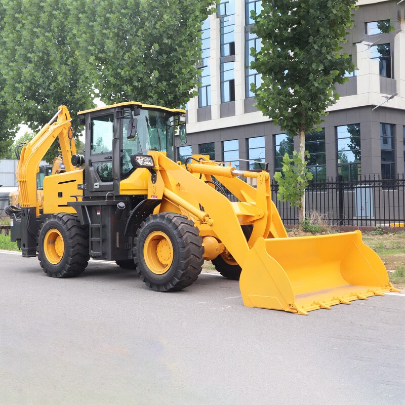 Mini Backhoe Loader Factory - 2.5Ton 4X4 Hydraulic Transmission