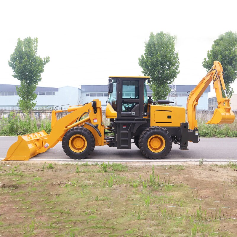 Mini Backhoe Loader Factory - 2.5Ton 4X4 Hydraulic Transmission