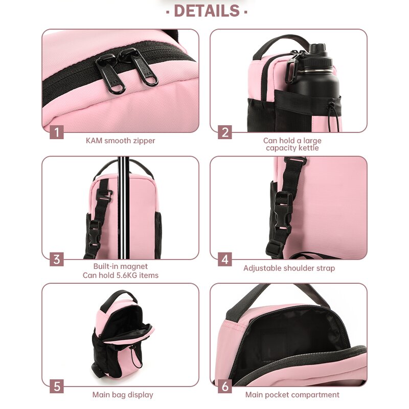 Magnetic Gym Bag Supplier - Custom 900D Oxford Phone Water Bottle Bag