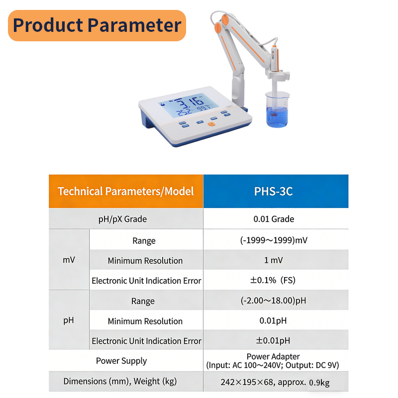 PH Meter Factory - Yiruikeji PHS-3C LCD Data Storage