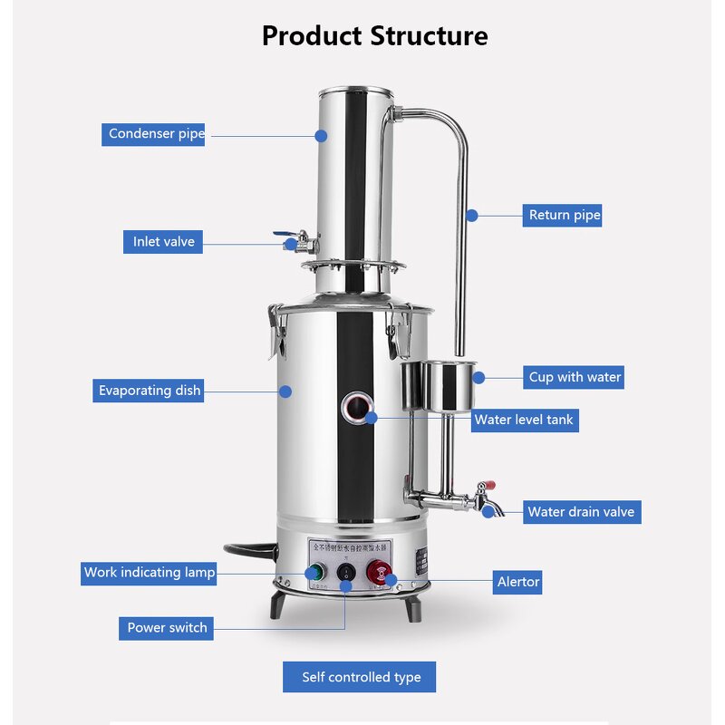 Water Distiller Factory - 5-20L Automatic Control Type Laboratory