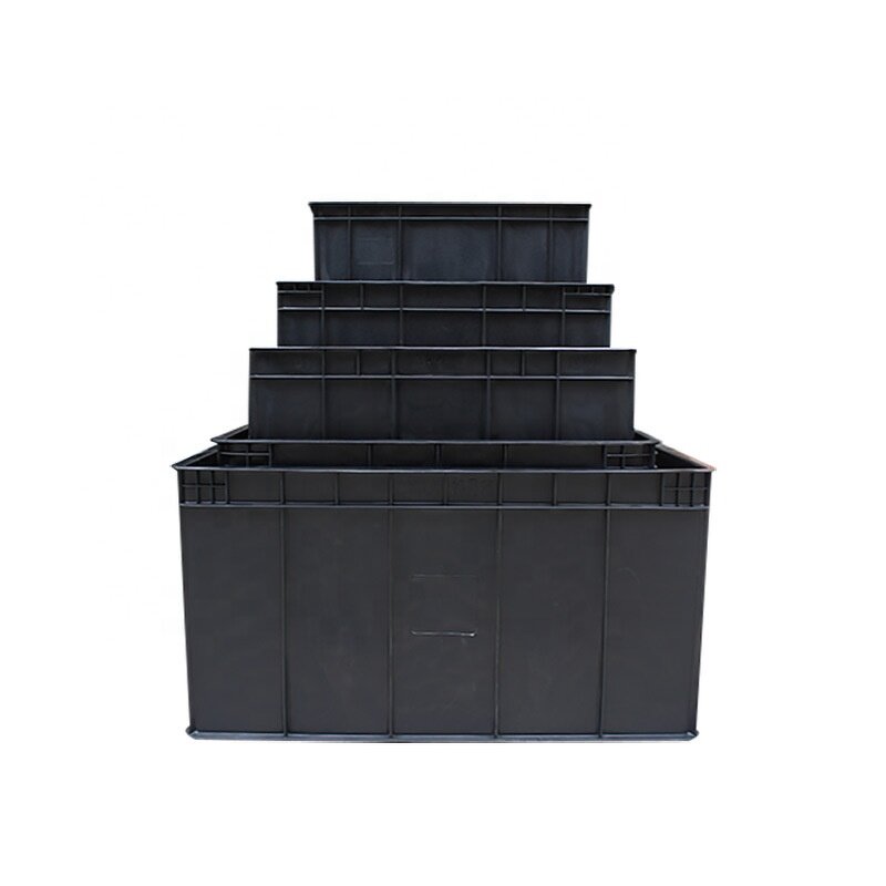 ESD Turnover Box Supplier - OEM Collapsible Black Plastic Large