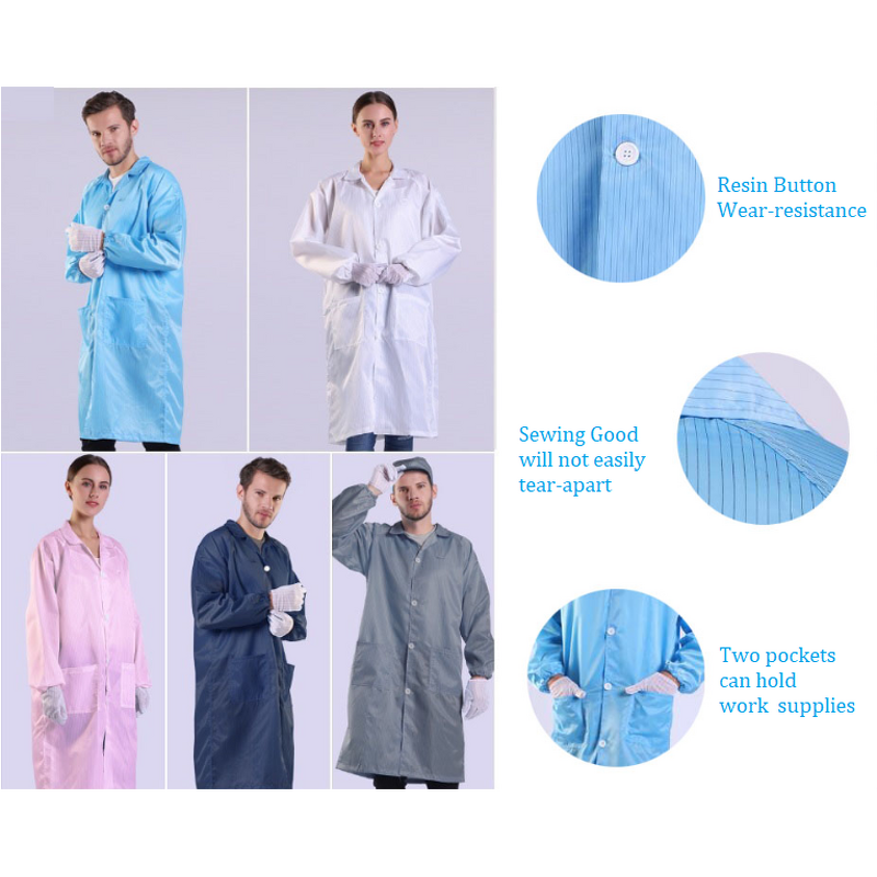 ESD Coverall Factory - OEM Anti-Static Zip Lock Unisex Suit