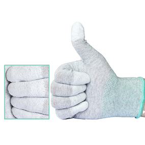 ESD Gloves Manufacturer - OEM 13G Polyester Half Finger PU Coated