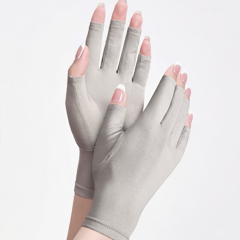 Nail Shield Gloves Manufacturer - OEM Half Finger Stretchy UV Gloves