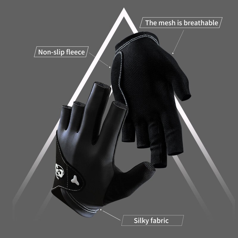 Billiard Gloves Supplier - OEM Gray Soft 3 Finger Breathable Gloves