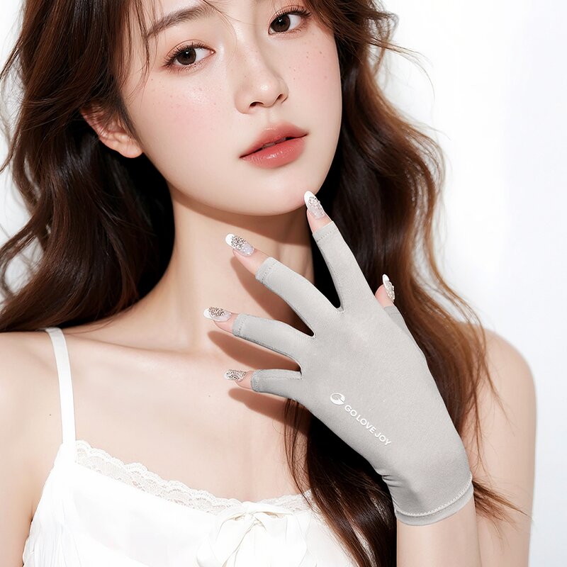 Nail Shield Gloves Manufacturer - OEM Half Finger Stretchy UV Gloves