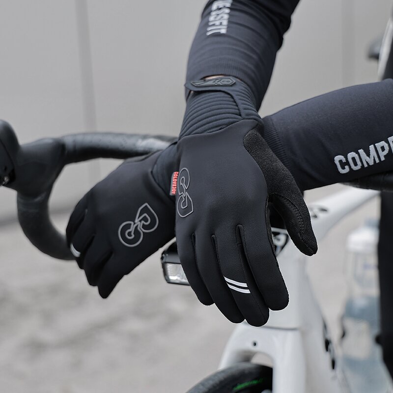 Racing Gloves Supplier - OEM Winter Warm Black Motorcycle Gloves