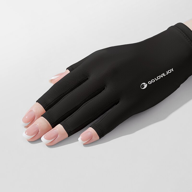 Nail Shield Gloves Manufacturer - OEM Half Finger Stretchy UV Gloves