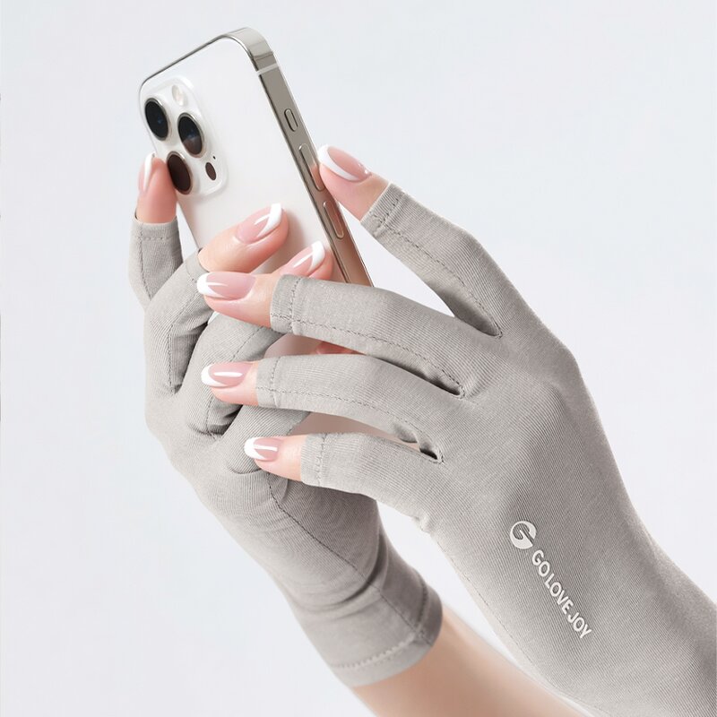 Nail Shield Gloves Manufacturer - OEM Half Finger Stretchy UV Gloves