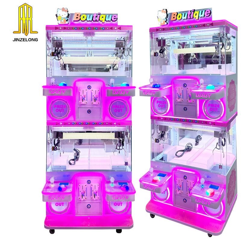 Doll Claw Machine Factory - 4-Player Transparent Glass Color-Changing