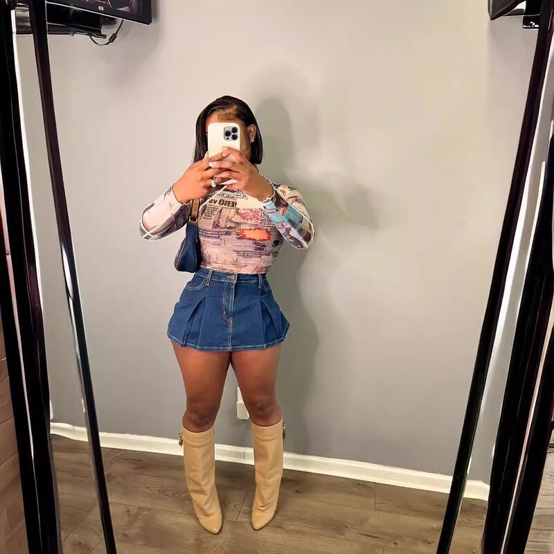 Denim Skirt Pants Supplier - OEM Stretch Cotton Ultra Short Skirt