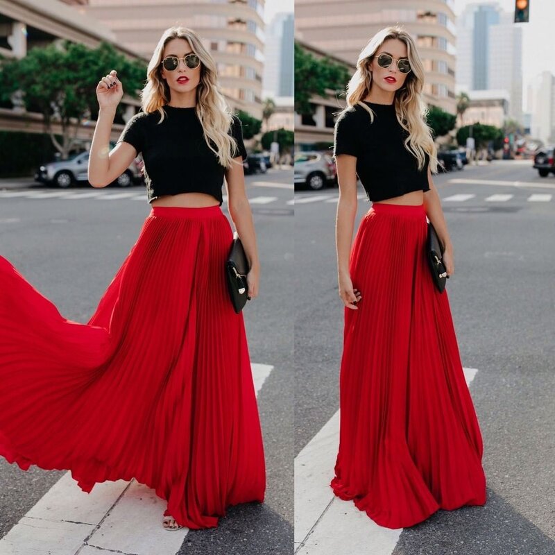 Pleated Skirt Supplier - OEM Large Size Mid-High Waist Skirt