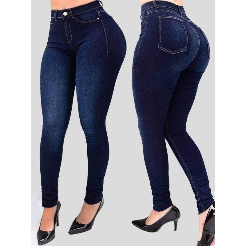 Denim Leggings Supplier - OEM Super High Waist Elastic Hip Lift