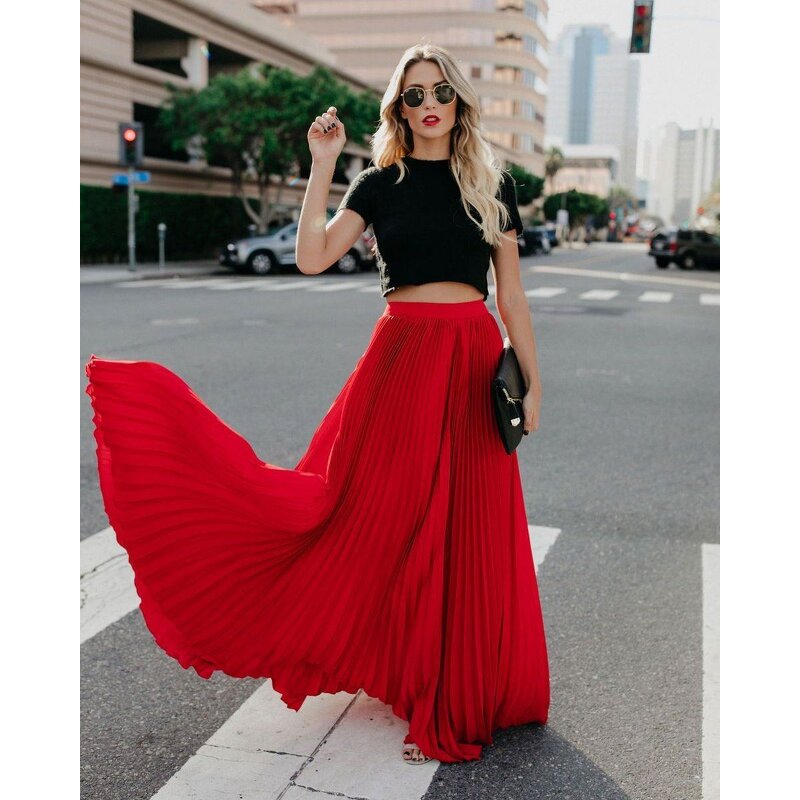Pleated Skirt Supplier - OEM Large Size Mid-High Waist Skirt