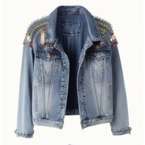 Denim Jacket Supplier - OEM Solid Color Medium Long Sleeves Jacket