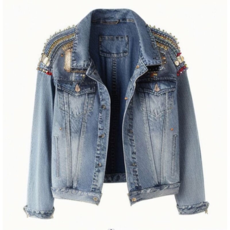 Denim Jacket Supplier - OEM Solid Color Medium Long Sleeves Jacket