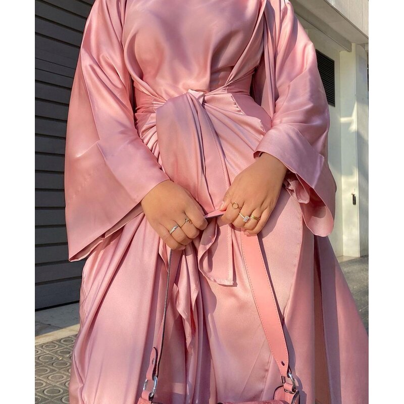 Muslim Dress Supplier - OEM Dubai Summer Three Piece Open Abaya
