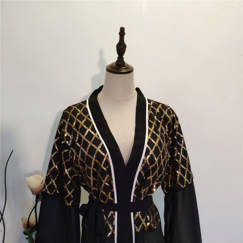 Islamic Dress Manufacturer - OEM Embroidered Lace Pearls Maxi Abaya