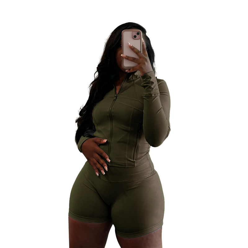 Two-Piece Set Supplier - OEM Summer Zip Jacket Matching Set