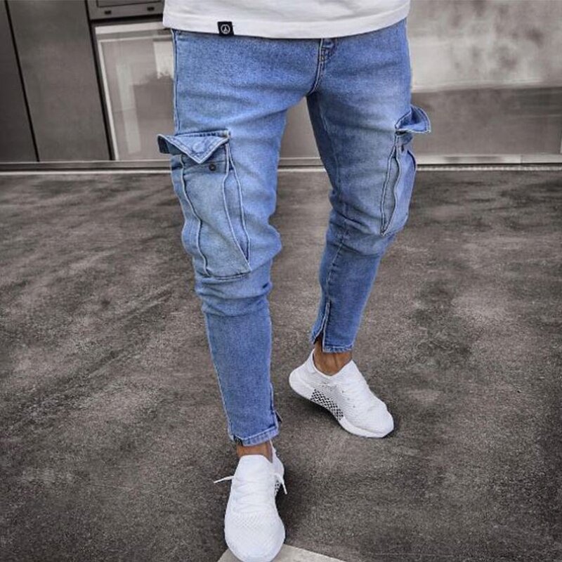 Denim Leggings Supplier - OEM Black Slim High-waisted Men's Pants