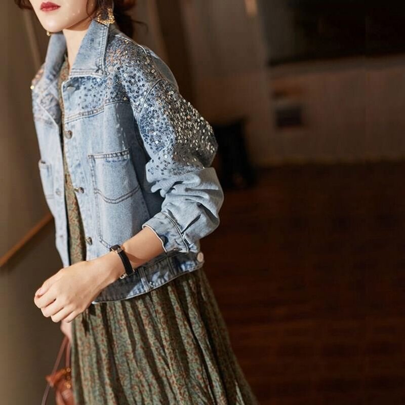 Denim Jacket Factory - OEM Casual Flower Print Loose Jacket