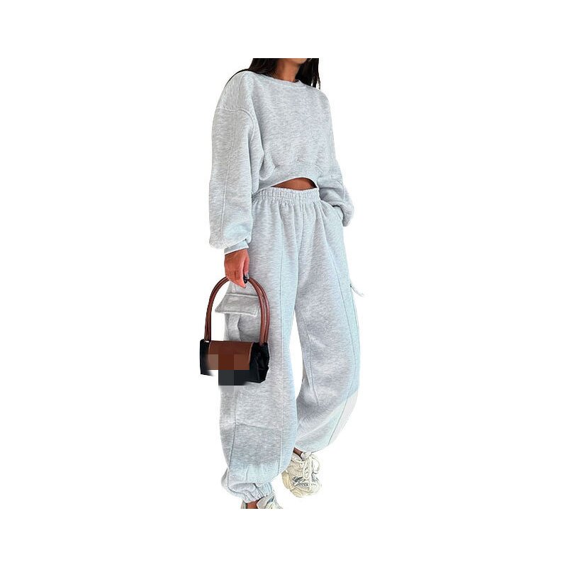 Hoodie Set Factory - OEM Autumn High Waist Hoodie Sweatpants Set