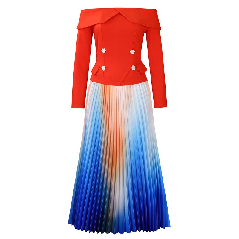 Two-Piece Outfit Supplier - OEM Solid Pattern Wide Leg Pants Set