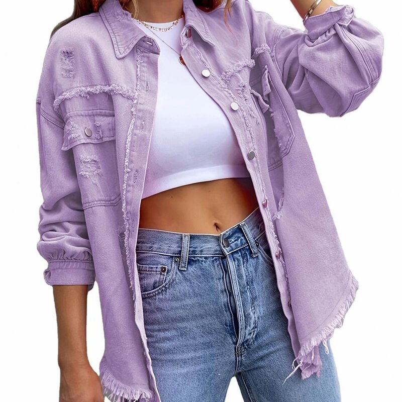 Denim Coat Manufacturer - OEM Casual Simple Versatile Women's Jacket