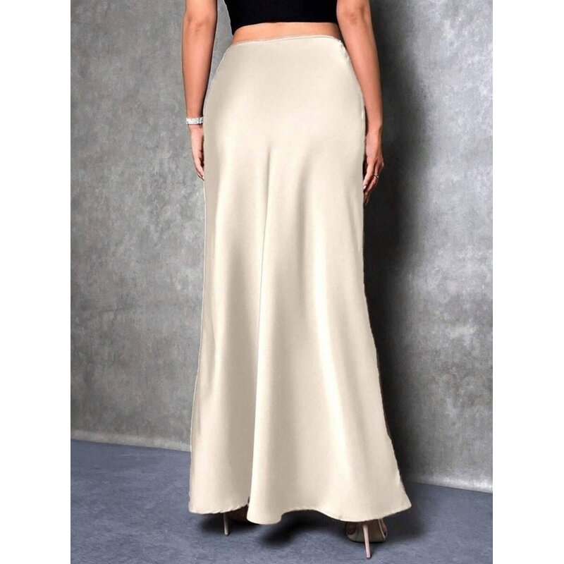 Office Skirts Supplier - OEM Solid Color High Waisted Midi Skirts