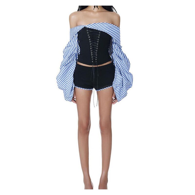 Two Piece Set Factory - OEM Spring Fall Strapless Bandage Top Shorts