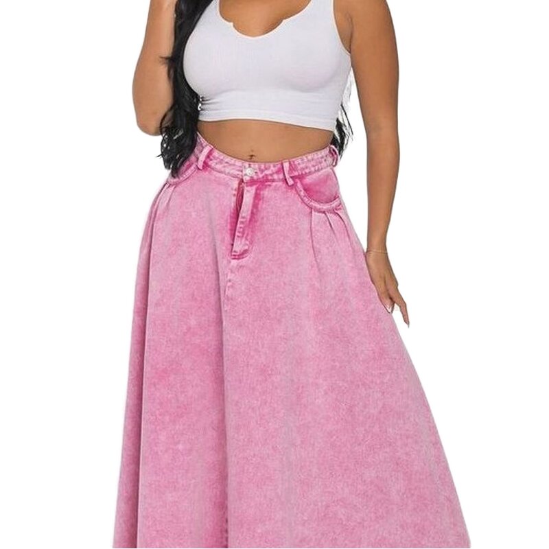Casual Skirt Factory - OEM Spring Autumn Denim Loose Long Skirt