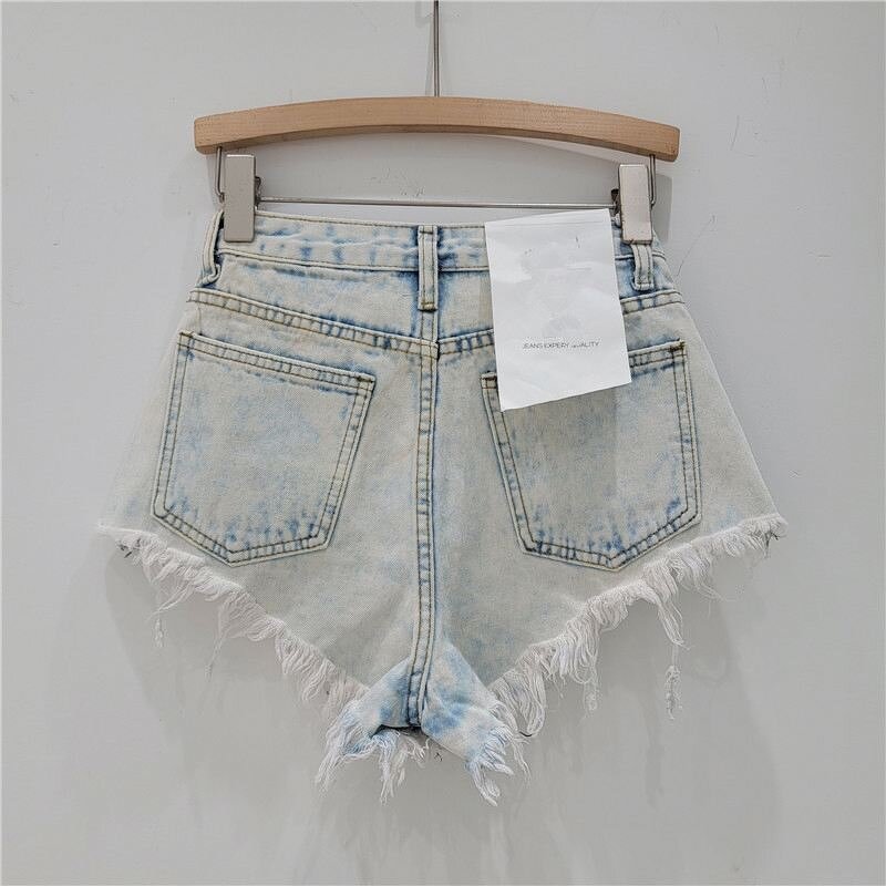 Ripped Shorts Manufacturer - OEM Summer Denim Patchwork High Waist