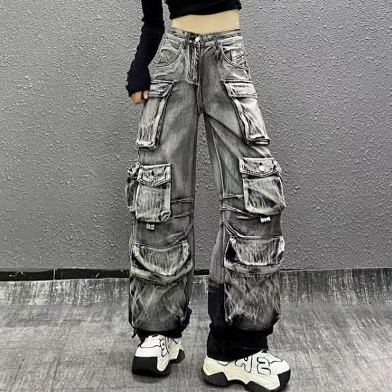 Straight Jeans Factory - OEM Spring Retro Washed High Waist Jeans