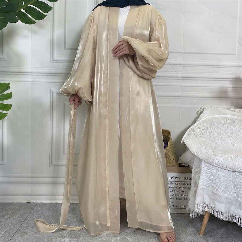 Abaya Dress Factory - OEM Big Cuff Satin Open Lining Abaya