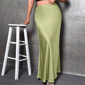 Spring Skirt Manufacturer - OEM Solid High Waisted Long Office Skirt