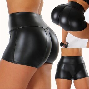 PU Leather Shorts Supplier - OEM Women's High Waist Sexy Hot Pants