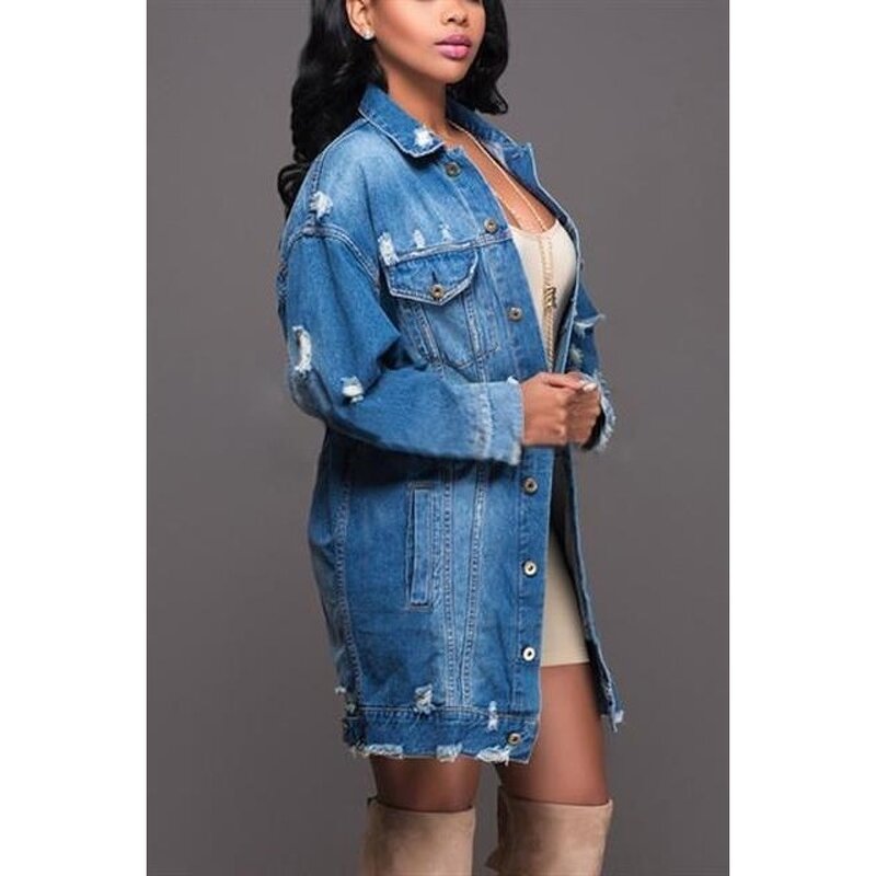Denim Top Supplier - OEM Elegant Slim Fit Solid Color Jacket