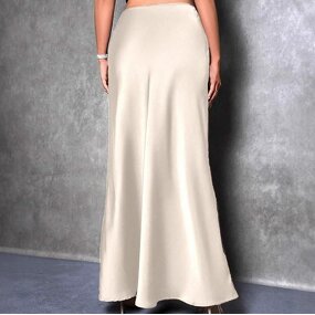 Midi Skirt Factory - OEM Solid High Waisted Long Office Skirt