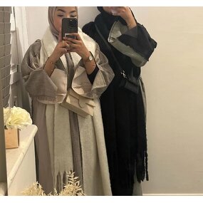 Islamic Dress Factory - OEM Eid Cardigan Coat Linen Abaya Set