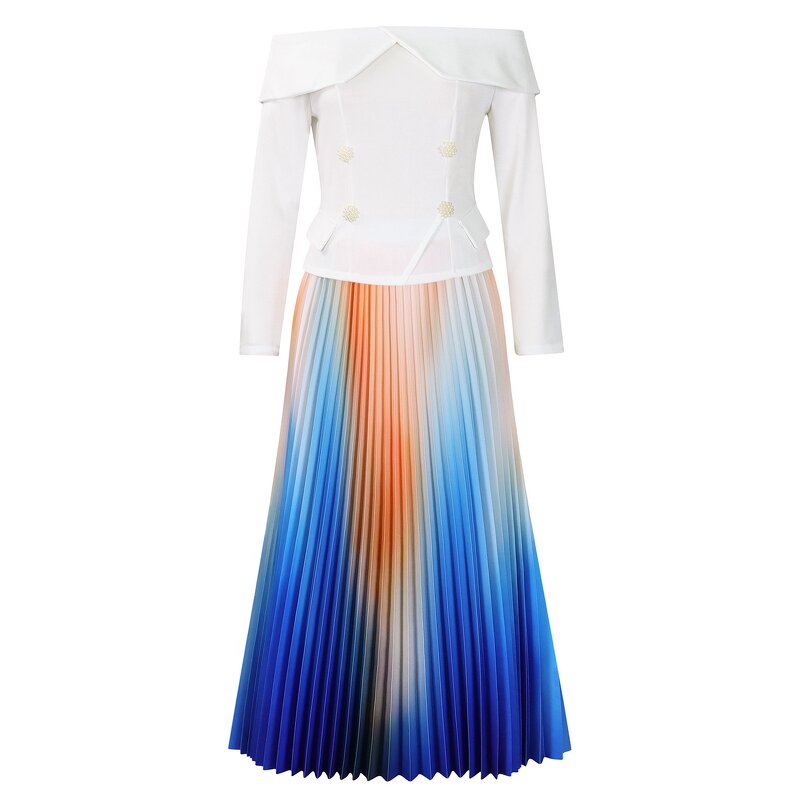 Two-Piece Outfit Supplier - OEM Solid Pattern Wide Leg Pants Set