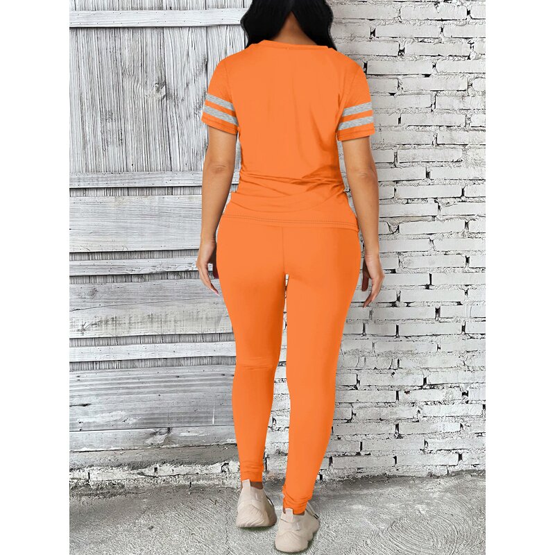 Two Piece Suit Supplier - OEM Round Neck Short Sleeve Matching Set