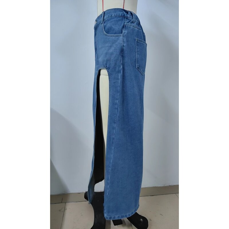 Denim Skirt Manufacturer - OEM Summer High Waisted Washed Skirt