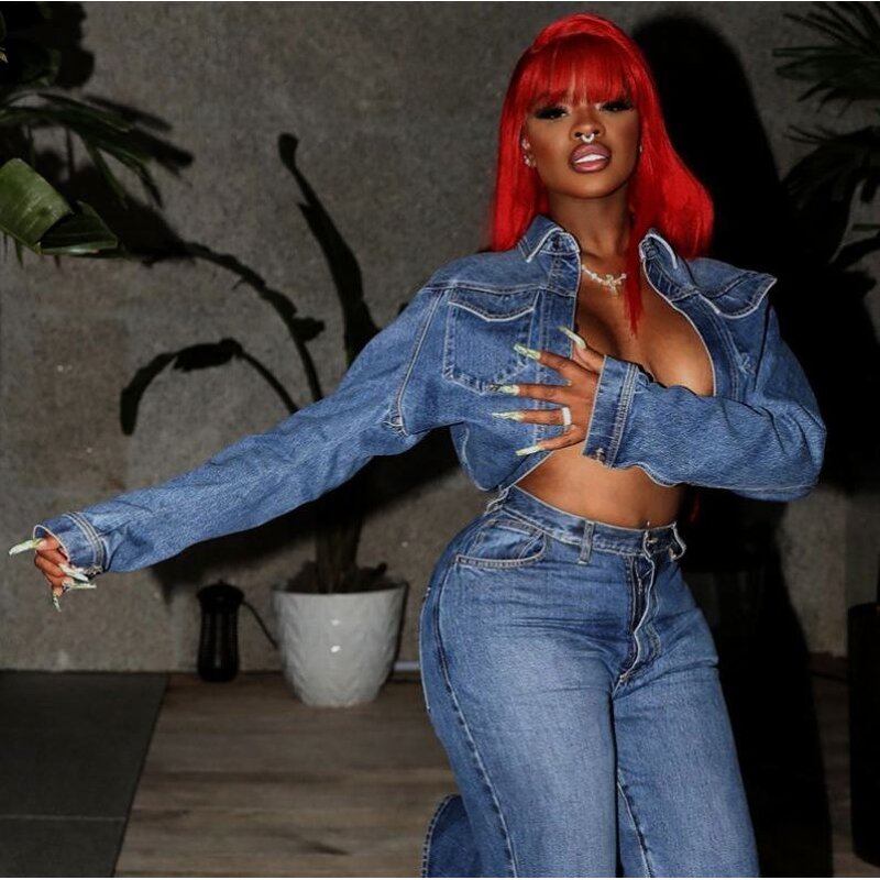 Denim Jacket Factory - OEM Solid Color Long Sleeved Distressed Jacket