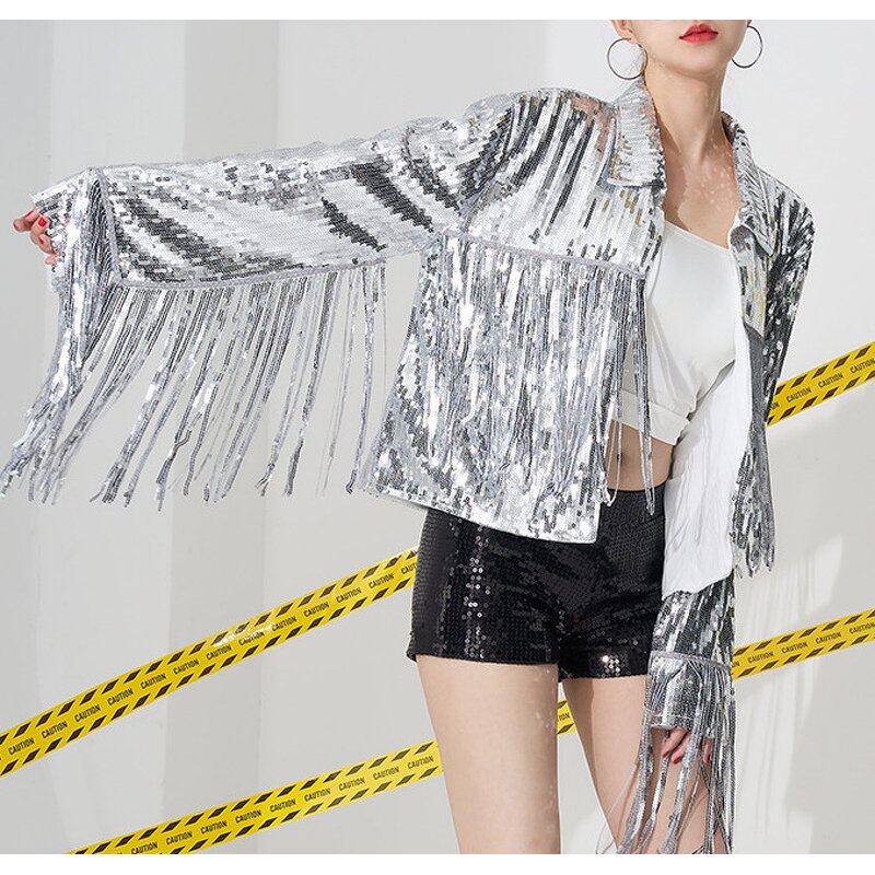 Cardigan Factory - OEM Sequins Tassel Short Jacket Costume