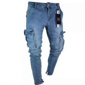 Denim Leggings Supplier - OEM Black Slim High-waisted Men's Pants