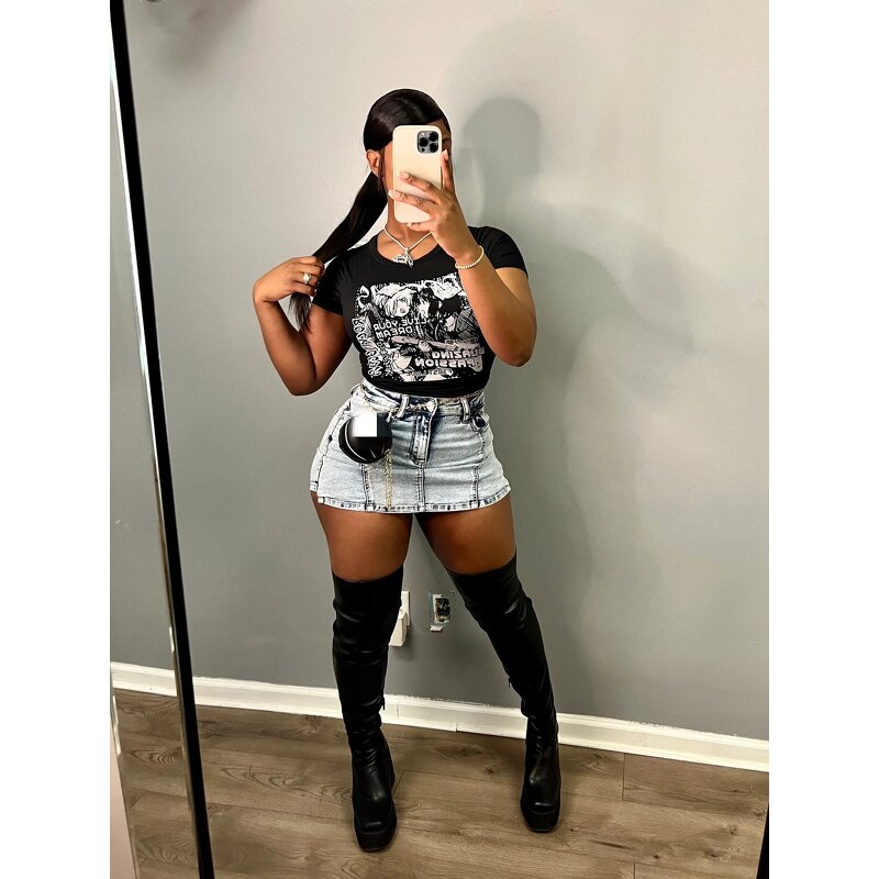 Denim Skirt Pants Supplier - OEM Stretch Cotton Ultra Short Skirt