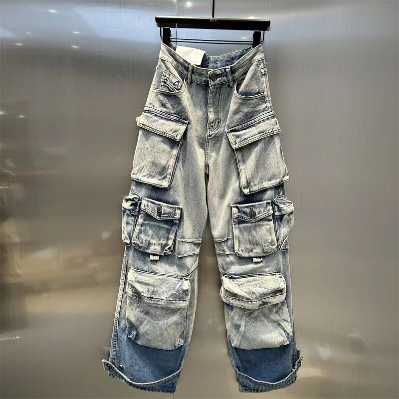 Straight Jeans Factory - OEM Spring Retro Washed High Waist Jeans