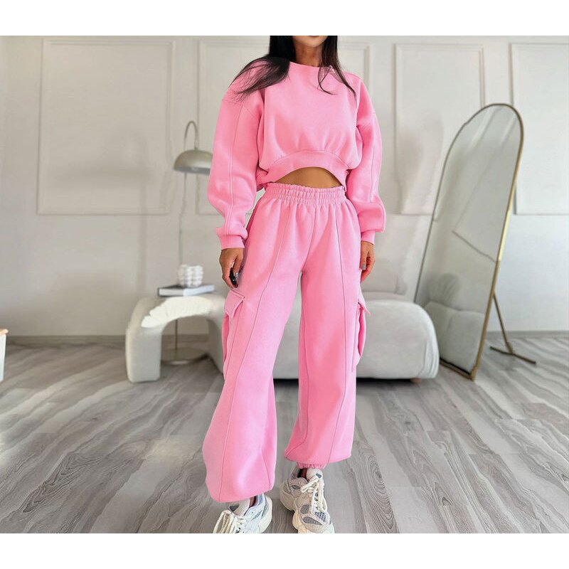 Hoodie Set Factory - OEM Autumn High Waist Hoodie Sweatpants Set