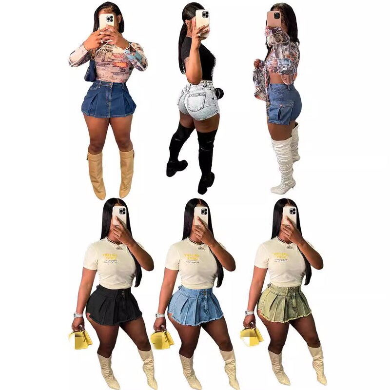 Denim Skirt Pants Supplier - OEM Stretch Cotton Ultra Short Skirt